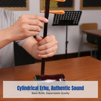 Round Barrel Erhu, Chinese Bowed String Instrument, Suitable for Adults, Teens, Beginners, Practice, Complete Accessories