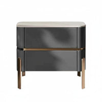 Luxury Design 2-Drawer End Table Modern Design Nightstand Scratch Resistant Storage Unit Easy to Clean for Apartment Dwellers, Homeowners, Adults, Bedroom, Guest Room, Small Areas, Entryway