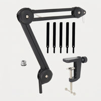 Mic Stand Arm with Desk Mount Clamp Foldable Mic Stand Arm Stable for Podcasters, Participants, Livestreaming