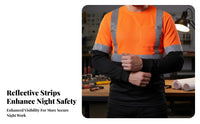 Long Sleeve Reflective Work Shirt Lightweight Long Sleeve Reflective Shirt High Visibility Top Machine Cleanable for Men