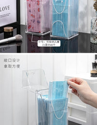 Transparent Flip-Top Mask Storage Box, Medium, Plastic