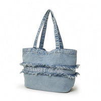 Denim Tote Bag Soft Tote Purse Versatile for Shopping, School