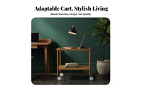Nordic Design 2-Tier Rolling End Table Mobile Design Serving Cart Compact Size Utility Trolley Multi-Functional for Hosts, Apartment Dwellers, Homeowners, Living Room, Kitchen, Bedroom, Home Office