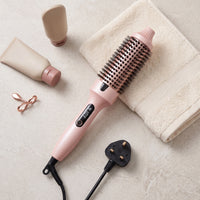 Electric Heated Styling Comb Shiny Hot Brush with Cylindrical Head Heated Hair Styling Brush Fast Heating Hot Comb Dual-Voltage
