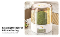360° Rotation Rotating Grain Dispenser Moisture-Proof Rotating Rice Storage Container Sealed Design