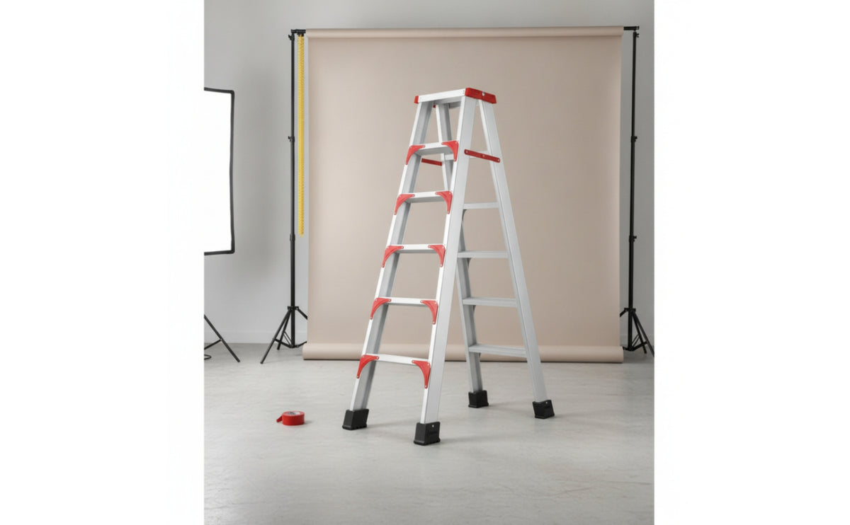 Step Ladder Ladder Aluminum Double-Sided Ladder Non-Slip for Homeowners, Photographers, Home Maintenance, Indoor Work, Photography Studio