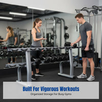 Dumbbell Rack, Doubletier, Commercial Gym Equipment, Sturdy Steel, Space-Saving Stand