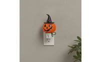 Compact Pumpkin Night Light Ambient Night Light with Witch Hat Warm Jack-O'-Lantern Lamp Colorful for Entryway