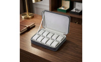 10-Slot Watch Storage Case Zippered Watch Travel Case Portable Compact for Travelers, Business Trips