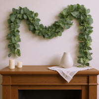 Eucalyptus Garland Vine Flexible Steming Artificial Eucalyptus Vine Trailing Hanging Leaf Garland for Decorative Display