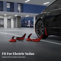 Electric Sedan Mud Flaps Easy Installation Front and Rear Wheel Mud Flaps Custom Fit Front Rear Mudflaps for Rainy Conditions, Winter Driving