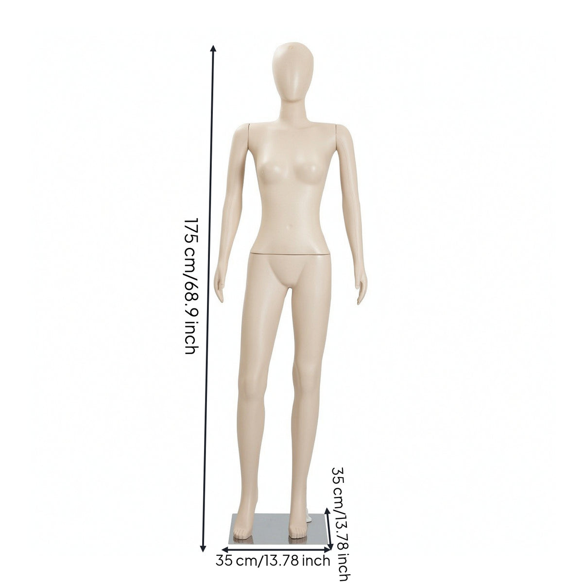 Female Display Mannequin Slim Female Mannequin Commercial-Grade Stable for Boutiques, Shop Window, Clothing Store