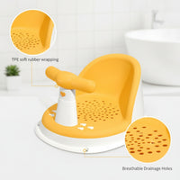 Baby Bath Chair with Handle Bar Safe Infant Bath Seat with Backrest Baby Shower Chair with Drainage Non-Slip Floor Seat Stable