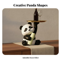 Panda Statue Housewarming Gift Resin Panda Statue Creative Design Small Animal Figurine for New Homeowners, Collectors, Living Room, Bookshelf, Office