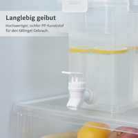 Large Capacity Cold Water Pitcher with Spigot for Refrigerator, Food-Grade Plastic Beverage Dispenser for Iced Drinks and Juice
