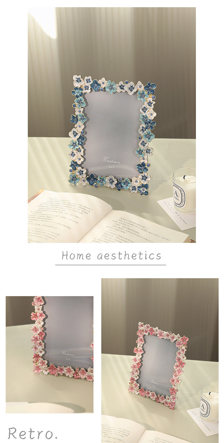 European Luxury Photo Frame Tabletop 6-inch French Flower High-end Romantic Creative Wedding Frame