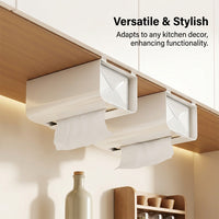 Cabinet Hanging Organizer for Under Storage, Nordic Style Paper Towel Holder No Drill for Students, Kitchen Roll