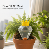 Diamond-Shaped Self-Watering Device for Potted Plants