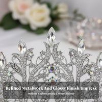 Baroque Pageant Crown Luxury Design Bridal Crystal Tiara Crystal Bead Full Crown Elegant Modeling Contest Tiara Sparkling