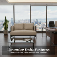 Modern Design 3-Seater and Armchair Combination Sturdy Frame Office Furniture Easy to Clean Reception Seating Authentic Leather Upholstery for Executives, Business Owners, Guests, Lounge Area, Waiting Room, Lobby