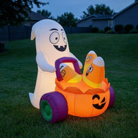 Specters and Pumpkin Inflatable Lighted Lawn Decoration Easy to Use for Garden