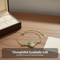 Chinese Design Bamboo Bracelet Adjustable Length Imitation Jade Enamel Bracelet