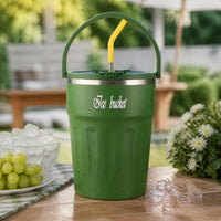 Thermal Jug with Straw Large Capacity Water Bottle with Wide Mouth Vessel for