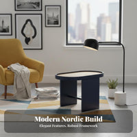 Nordic Design Oval Cane-Topped Side Table Woven Top Compact End Table with Storage Minimalist Design Nightstand Multi-Purpose for Homeowners, Apartment Dwellers, Students, Living Room, Bedroom, Balcony, Office