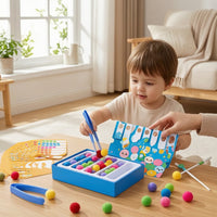 Preschool Color Sorting Toy with Tweezers Educational Tweezer Tongs Color Sorting Kit Colorful Learning Set with Storage Box Counting for Preschoolers