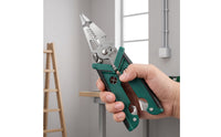 Wire Stripping Pliers with Spring-Loaded Handle Two-Blade Multifunctional Wire Stripper with Locking Latch for Electricians