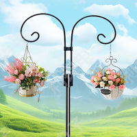 Shepherd's Hook Rust-Resistant Shepherds Hook Shepherd's Pole Sturdy Hanging Pole Black for Gardeners, Yard, Lawn
