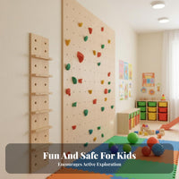 children's Rock Climbing Wall Dense Holds Junior Climber Climbing Wall Develops Strength & Coordination Wooden European Ladder Gym for Fitness Center