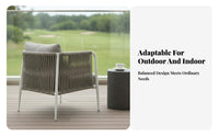 4 Pieces Weather-Resistant 4-Piece Woven Sofa Set Modern Design outsidedoor Furniture Water Repellent paddings Lounge Group Removable padding enclosures for Hospitality Businesses, Patio Entertainers, Balcony, Garden, waterside, Porch