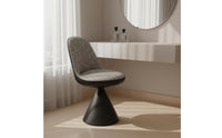 Swivel Dressing Stool Stable Pedestal Base Rotating Makeup Chair Luxurious Chenille Velvet Faux Leather Stool for Bedroom