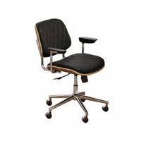 Ergonomic Design Wheeled Swivel Seat Adjustable Height Bentwood Task Chair with Armrests Curved Backrest Office Furniture effortlessRolling Wheels for Students, Home Users, Telecommuting Workers, Bedroom, Study Room