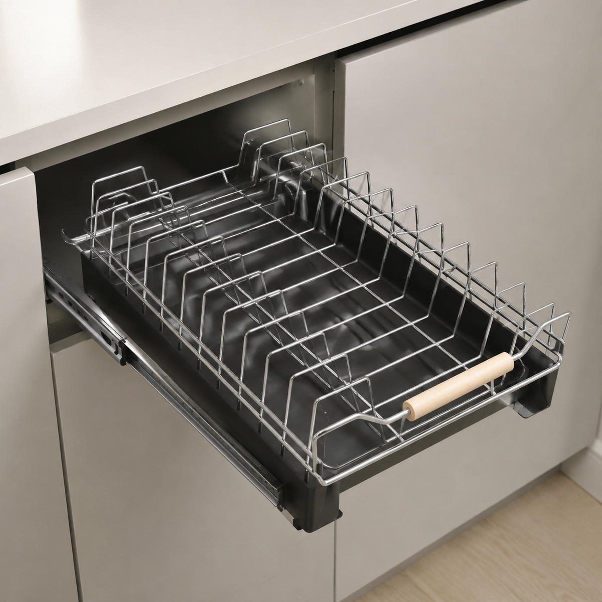 Stainless Steel Extendable Dish Over Sink, Rustproof Dish Drainer for Kitchen Counter, Heavy-Duty Cabinet Pull Out