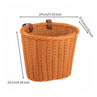 Waterproof Imitation Rattan Front Basket Easy to Clean Front Handlebar Basket Long-Lasting for Parents, Commuting