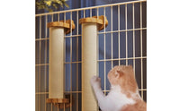 Cat Scratching Column with Cage Mount Space-Saving Cat Scratching Column with Mountings Mounted Scratcher with Sisal Rope for Indoor Cats