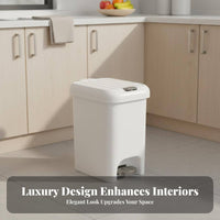 Foot Pedal Trash Can Large Capacity Foot Pedal Waste Bin Kitchen Garbage Can Hands-Effortless Function Lidded Wastebasket