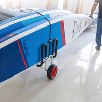 Aluminum Alloy Double Paddle Board Trailer Foam-Covered Wheels Paddle Board Trailer Metal Lock Buckles SUP Transport Cart