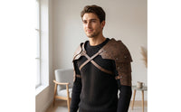 Leather Shoulder Guard with Straps Adjustable Medieval Shoulder Guard Cosplay Pauldron for Larpers, Cosplayers, Theater, Photo Shoots, Halloween