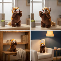 Lesser Panda Stuffed Toy Soft Lesser Panda Stuffed Animal Toy Plushie with Striped Tail Fuzzy Cuddly for Children, Birthday Gift