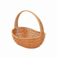 Multi-Purpose Imitation Rattan Basket Portable Plastic Wicker Basket Sturdy Household Storage Lightweight for Outdoor