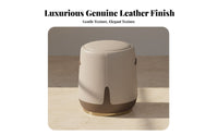 Nordic design Round Stuffed Ottoman Minimalist Design Three-Legged Round Seat Padded Top Low Stool multifunctional for hot beverage lovers, household members, removingice Workers, Bedroom, Entryway
