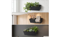 3 Pieces Wall Planter with Hooks Rectangular Wall-Attached Planter Easy to Install for Gardeners, Balcony, Fence