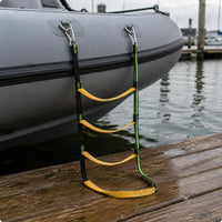 Hanging Boat Ladder Stitched Marine Boarding Ladder Metal Clips Water Gear for Inflatable Boats, Yachts, Watercraft