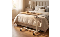 Bedside Table with Wheels Hospital Bed Firm Table for Home Care