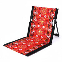 Folding Beach Chair Foldable Portable Ground Seat with Back Support Outdoor Furniture for Camping, Picnic
