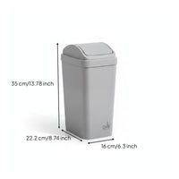 Covered Design Lidded Trash Can Matte Finish Swing-Top Trash Can Rounded Edges Wastebasket for Bathroom