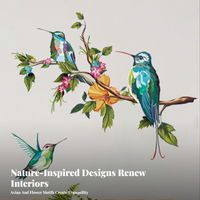 Hummingbirds Wall Decal Colorful Design Home Decoration Removable Vivid Print for Toddlers, Parents, Playroom, Entryway